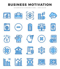 Business Motivation web icons in Two Color style.