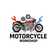 very cool motorcycle repair shop logo
