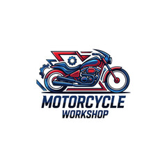 very cool motorcycle repair shop logo