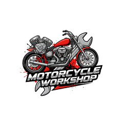 very cool motorcycle repair shop logo