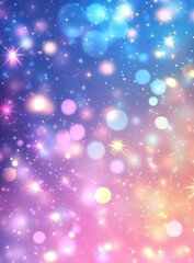 Abstract background of vibrant, glowing, multicolored bokeh lights