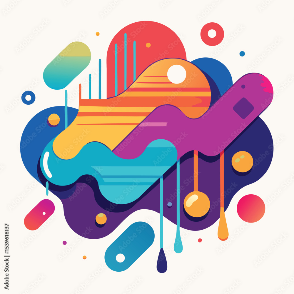 Fototapete abstract vector banners. geometric liquid forms. vector set of abstract creative backgrounds in mini