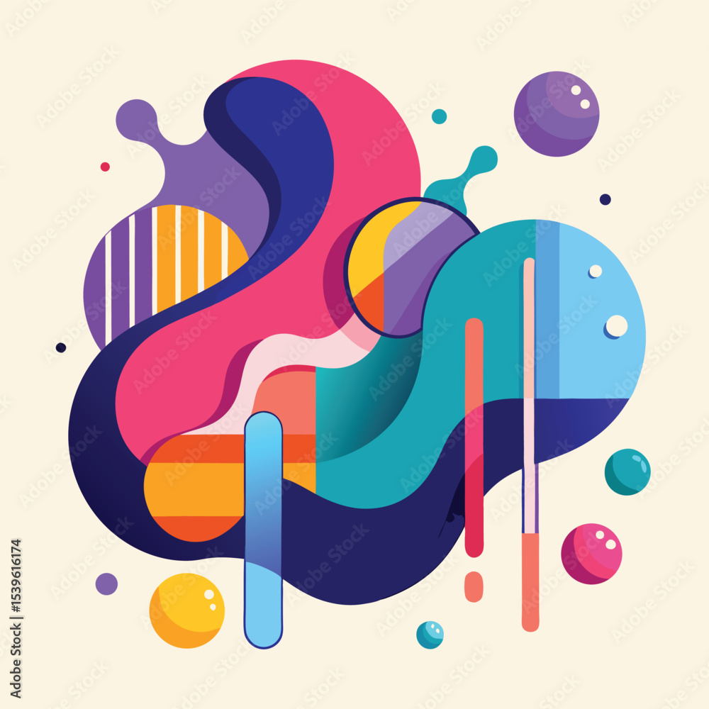 Fototapete abstract vector banners. geometric liquid forms. vector set of abstract creative backgrounds in mini