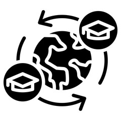 student exchange glyph icon