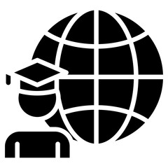 Naklejka premium international student services glyph icon