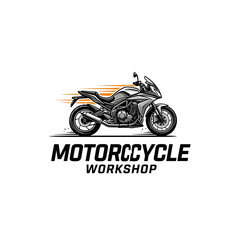 very cool motorcycle repair shop logo