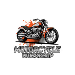 very cool motorcycle repair shop logo