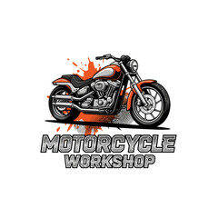 very cool motorcycle repair shop logo