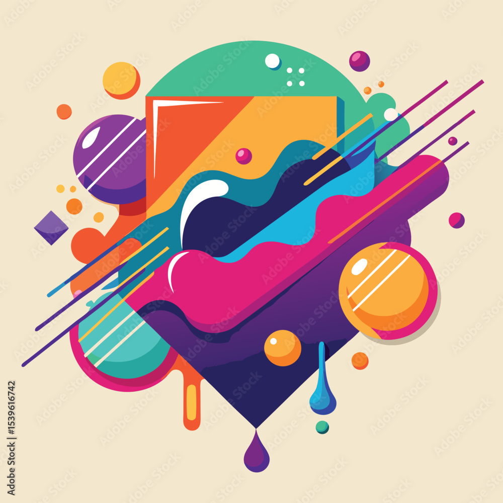 Fototapete abstract vector banners. geometric liquid forms. vector set of abstract creative backgrounds in mini