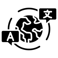 cross-cultural communication glyph icon