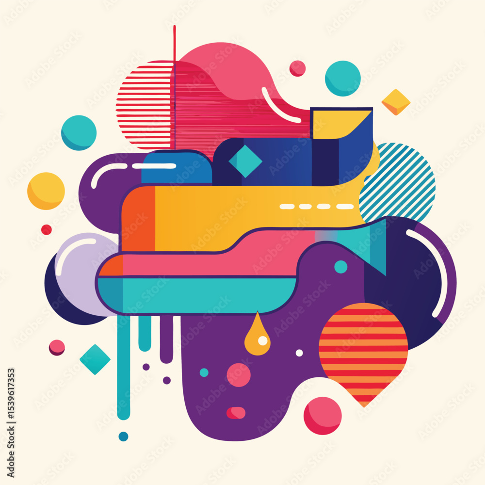 Poster Abstract vector banners. Geometric liquid forms. Vector set of abstract creative backgrounds in minimal trendy style with copy space for text 