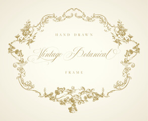 Hand Drawn Vintage Botanical Frame