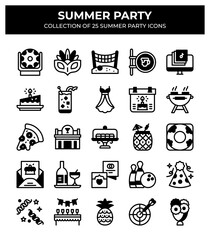 Summer Party. Collection of 25 Summer Party Icons