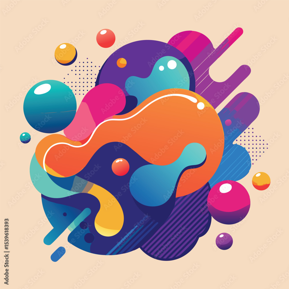 Fototapete abstract vector banners. geometric liquid forms. vector set of abstract creative backgrounds in mini