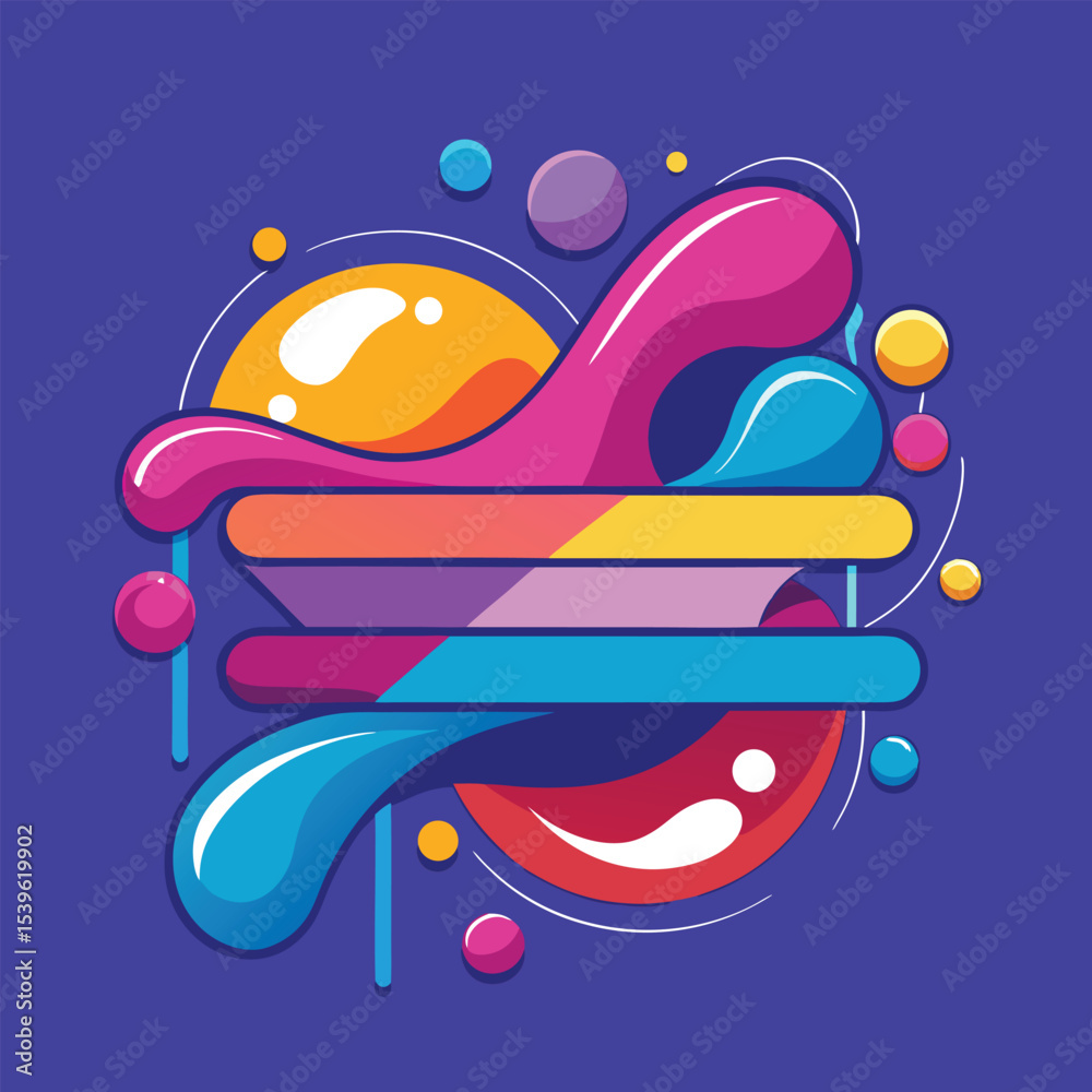 Fototapete abstract vector banners. geometric liquid forms. vector set of abstract creative backgrounds in mini
