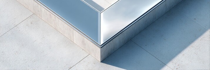 Fototapeta premium Minimalist Geometric Solar Panels on Alqueva Dam Water Surface in Alentejo Portugal with Modern Monochrome Aesthetic and Renewable Energy Innovation