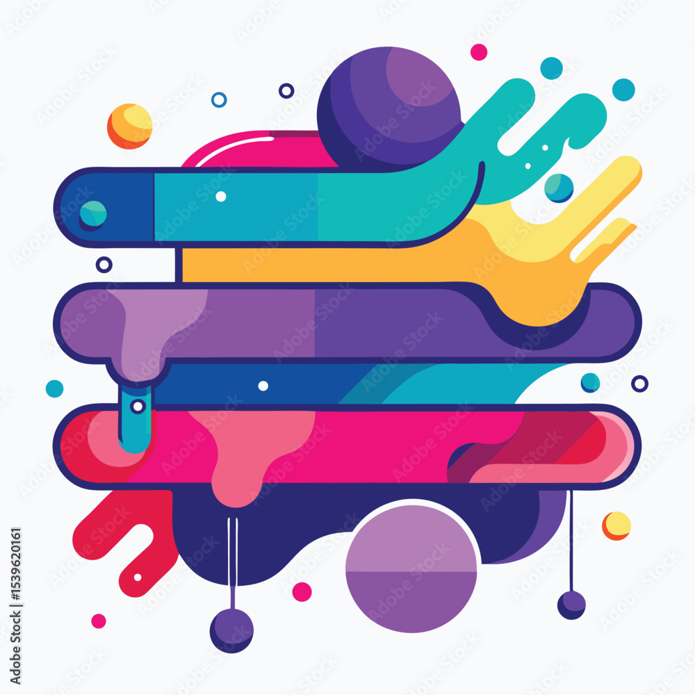 Fototapete abstract vector banners. geometric liquid forms. vector set of abstract creative backgrounds in mini