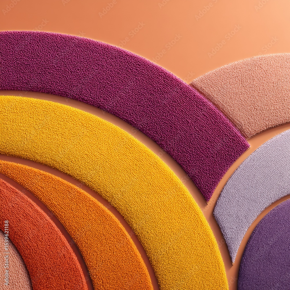 Poster Modern Bold Graphic Design of Abstract Circular Forms with Matte Textures and Vibrant Triadic Palette for Creative Branding and Marketing