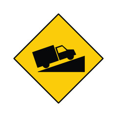 yellow road sign
