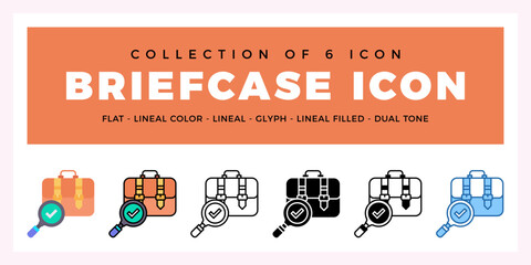 Pack of 6 Vector Briefcase icon