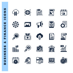 25 Business and Finance Lineal Fill icons pack. vector illustration.