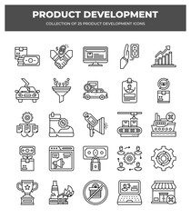Product Development Icons: 25 Essential Line Icons for Business