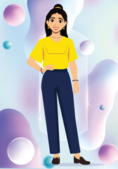 girl character model dress vector