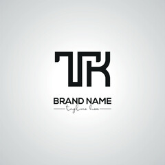 Minimal TK KT Lettermark Logo Design for Corporate Template.