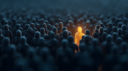 Stand out from the crowd concept: leadership, individuality, and uniqueness