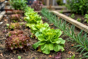 Obraz premium Oak Leaf lettuce in garden