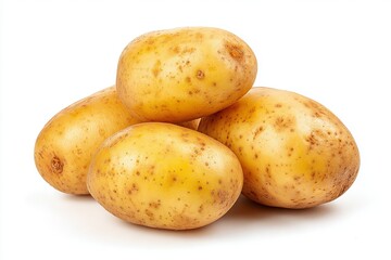 Four large potatoes are piled on top of each other