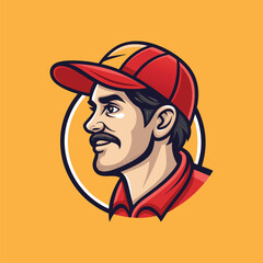 Man in Cap Icon Badge – Esports Logo, Sports Team Emblem, Gamer Avatar Design, Mascot Style Vector for Gaming Brands and Competitive Teams