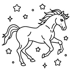 A Flying Horse with Feathery Wings Illustration