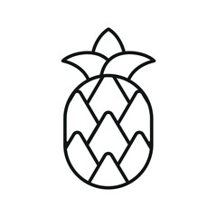 Simple line pineapple symbol for organic, juice, or grocery-related projects.