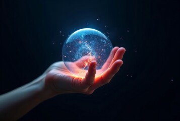 hand holding globe