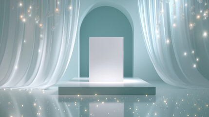 Minimalist podiums studio scene B background 2025