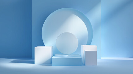 cube rectangular and circular podium B background 2025