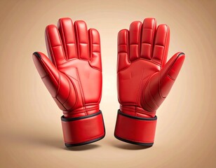 Bold Red Goalkeeper Gloves with Enhanced Grip on a Warm Background
