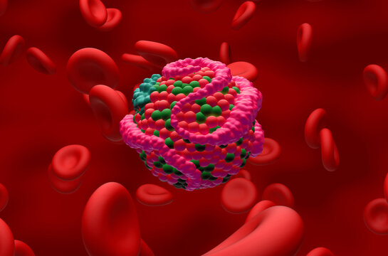 High-density lipoprotein (HDL) cholesterol - Closeup view 3d illustration