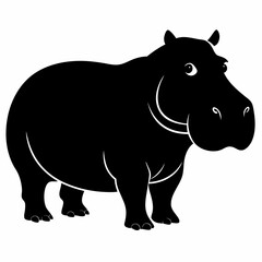 Obraz premium Hippopotamus icon on white background.