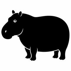 Obraz premium Hippopotamus icon on white background.