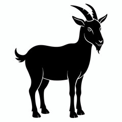 Fototapeta premium A goat silhouette on white background