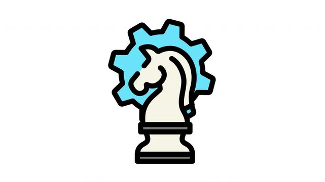 chess strategy gear icon animation for smart decision making