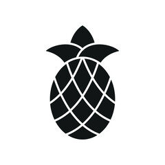 Solid glyph pineapple icon for bold fruit apps, tropical snacks, and clean UI.