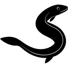 Eel silhouette illustration isolated on a white background