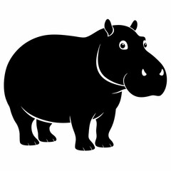 Obraz premium A black rhinoceros drawing with a rhinoceros 