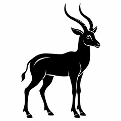 Fototapeta premium Silhouette Illustration Of An Impala Antelope 