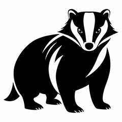 Naklejka premium Badger Silhouette Vector Illustration