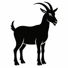 A goat silhouette on white background