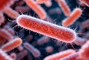 Salmonella Enterica – 3D Medical Visualization of Foodborne Bacteria.A close-up view of Salmonella enterica